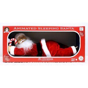 Mr. Christmas 19.5" Animated Sleeping Santa Claus Moves Snores Whistles Decor